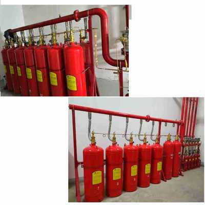 Système de réseau de tuyauterie rouge FM200 Système de lutte contre les incendies par gaz mixte 4.2 MPa / 5.6 MPa